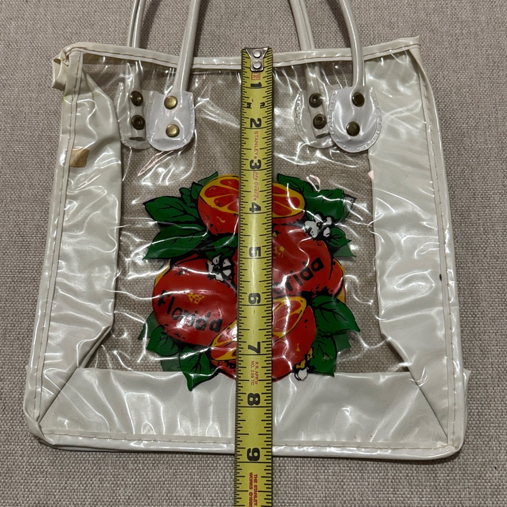 Vintage Florida Tourist Bag-Clear/White/Orange Double Sided Logo-Hand Carry-GUC - Picture 7 of 12